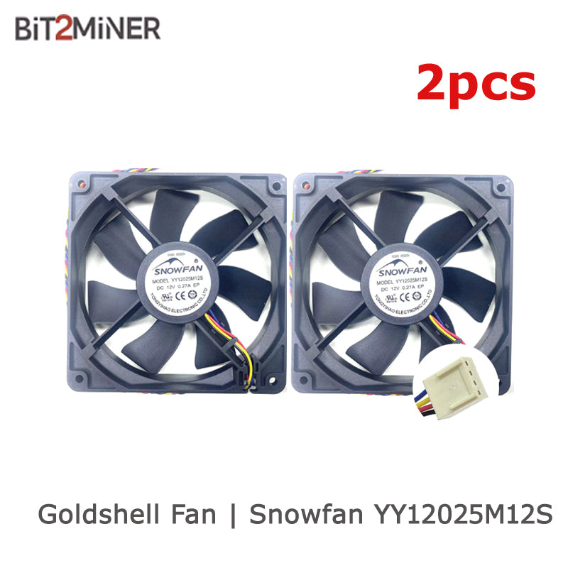 GOLDSHELL FAN YY12025M12S SNOWFAN 2700 RPM 2200 RPM DC 12V 0.27A BRUSHLESS FAN 4P - BIT2MINER