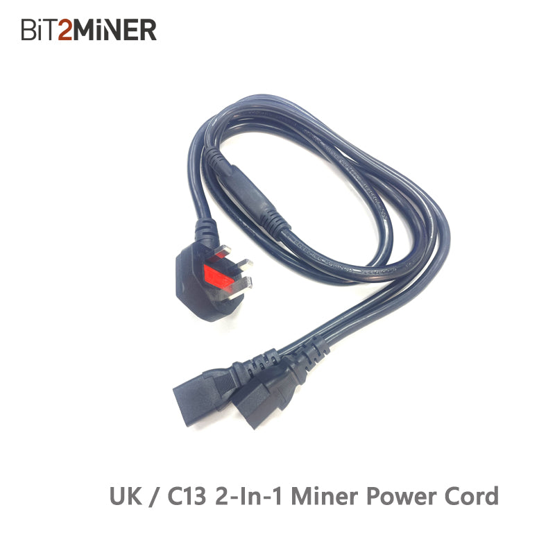 MINER POWER CORD C13 C14 2-IN-1 CABLE SPLITTER CABLE US EU UK PLUG