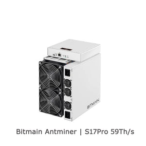 USED BITMAIN ANTMINE S17 PRO 59TH MINER BITCOIN BTC BCH TRC ACOIN CURE WITH PSU - BIT2MINER