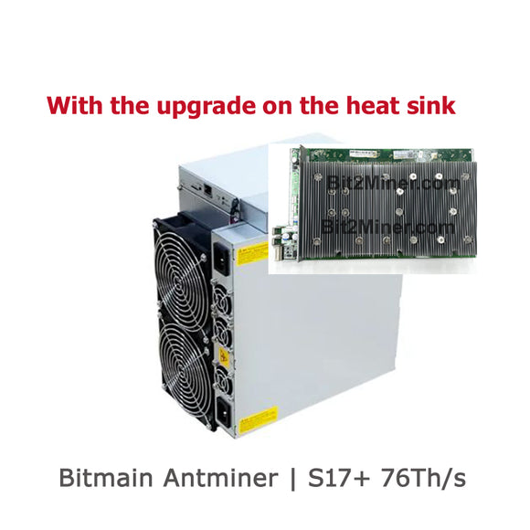 USED BITMAIN ANTMINER S17+ 76TH CRYTOCURRENCY BTC BCH TRC ACOIN CURE XJO - BIT2MINER