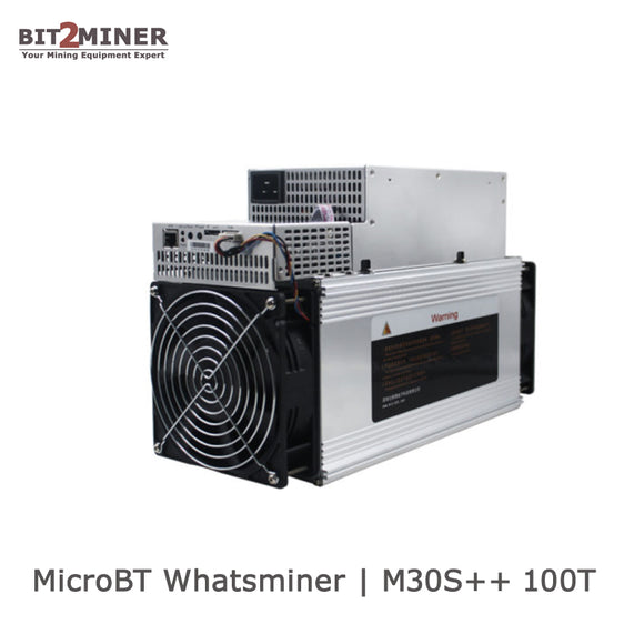 NEW MICROBT WHATSMINER M30S++ 100TH/S MINER BITCOIN BCH TRC ACOIN CURE XJO SH256 ALGORITHM