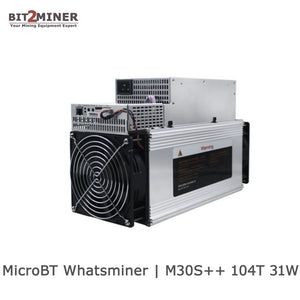 NEW MICROBT WHATSMINER M30S++ 104TH/S 31W MINER BITCOIN BCH TRC ACOIN CURE XJO SH256 ALGORITHM