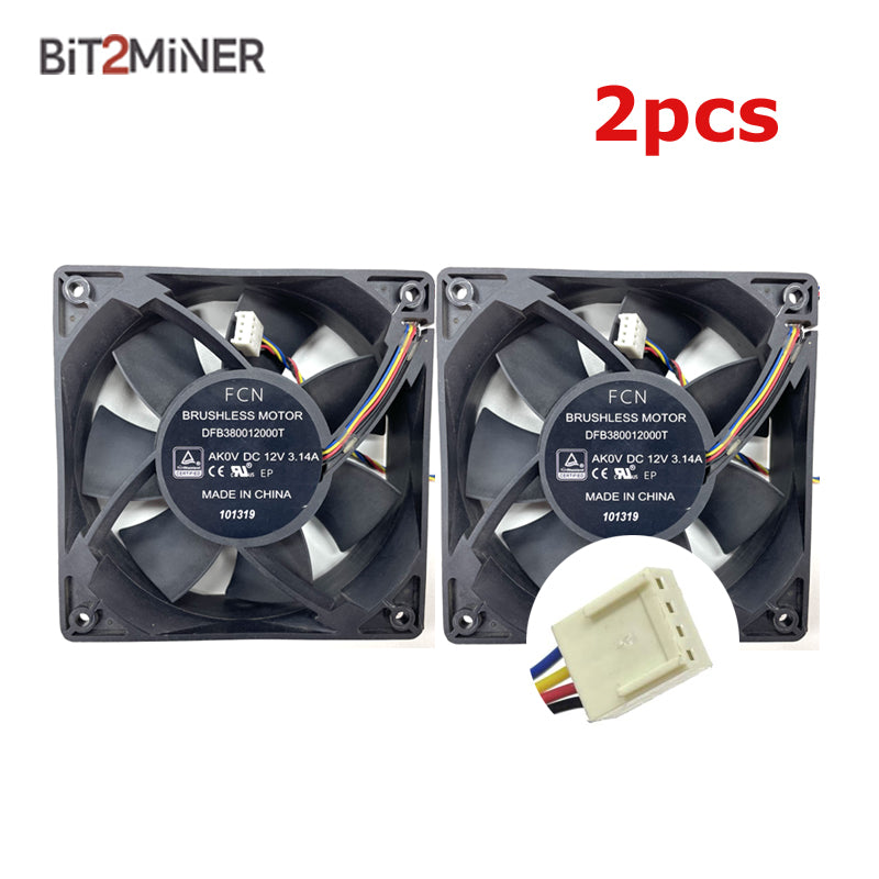 BITMAIN ANTMINER FAN DFB380012000T FCN DC 12V 3.14A S19 SERIES T19 FAN (ORIGINAL) - BIT2MINER